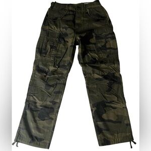 GAP Men’s Camo Adjustable 100% Cotton Military Industrial Cargo Pants Size 29x30